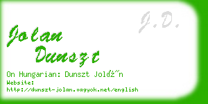 jolan dunszt business card